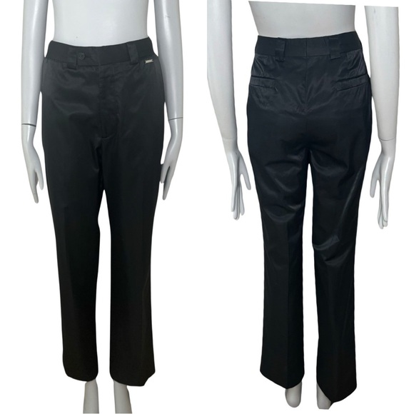VERSACE Vintage Satin High Waist Black Pants - Picture 1 of 16
